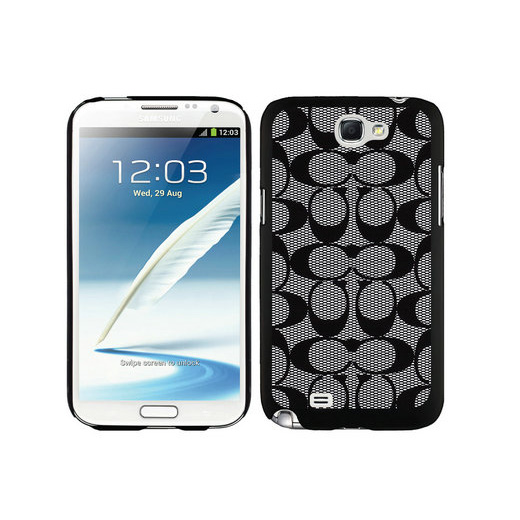 Coach Big Logo Grey Samsung Note 2 Cases DSR - Click Image to Close